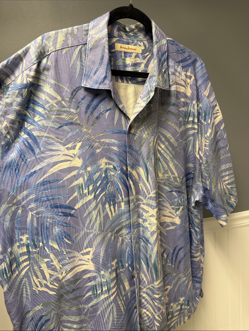 Tommy Bahama Lavender and Cream Tropical Button-Down Shirt